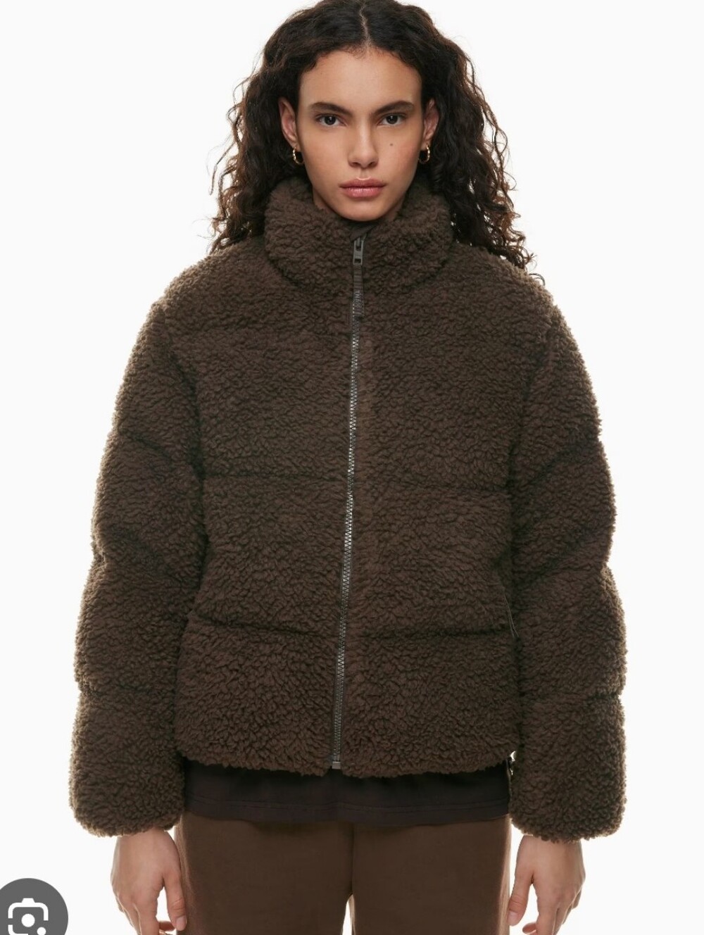 Aritzia Mega Puff Jacket in Dark Brown Sherpa
